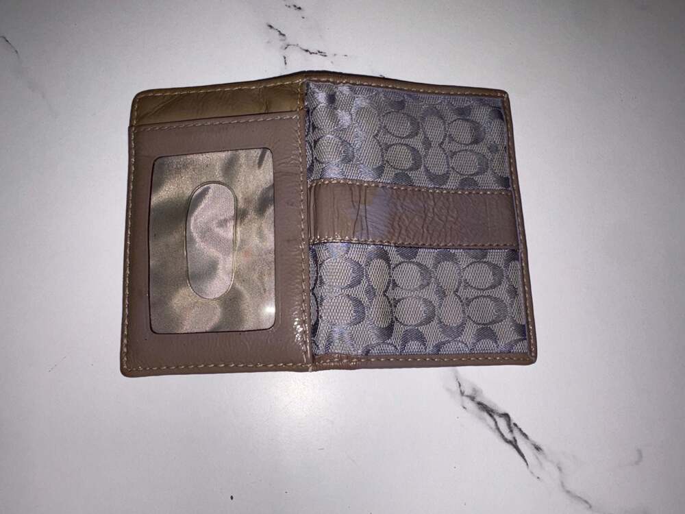 Coach Signature C Jacquard and Leather Bifold Credit Card Wallet